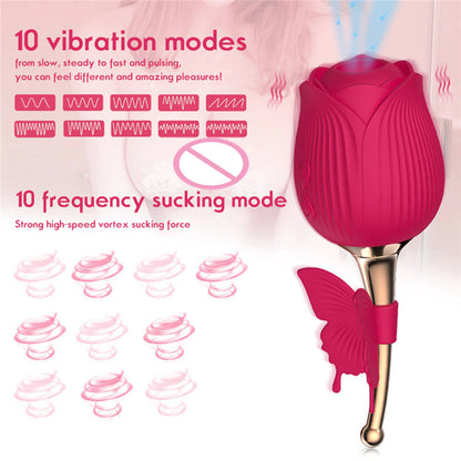 2021 Rose Flower Clitoral Sucking Vibrator G-Spot Vibrator Clit Stimulator Vagina Pussy Massager Adult Sex Toys for Women Orgasm