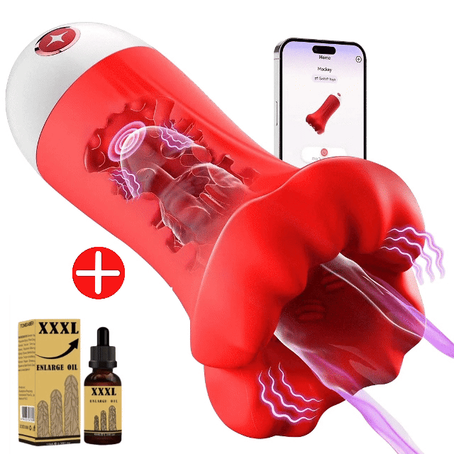 2026 Men's Fun Mouth Trainer, 4 in 1, 9 vibration modes, 360 pleasure