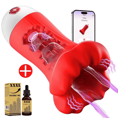 2026 Men's Fun Mouth Trainer, 4 in 1, 9 vibration modes, 360 pleasure