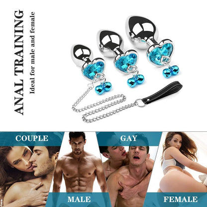 BELL Jeweled Butt Plug With Chain
