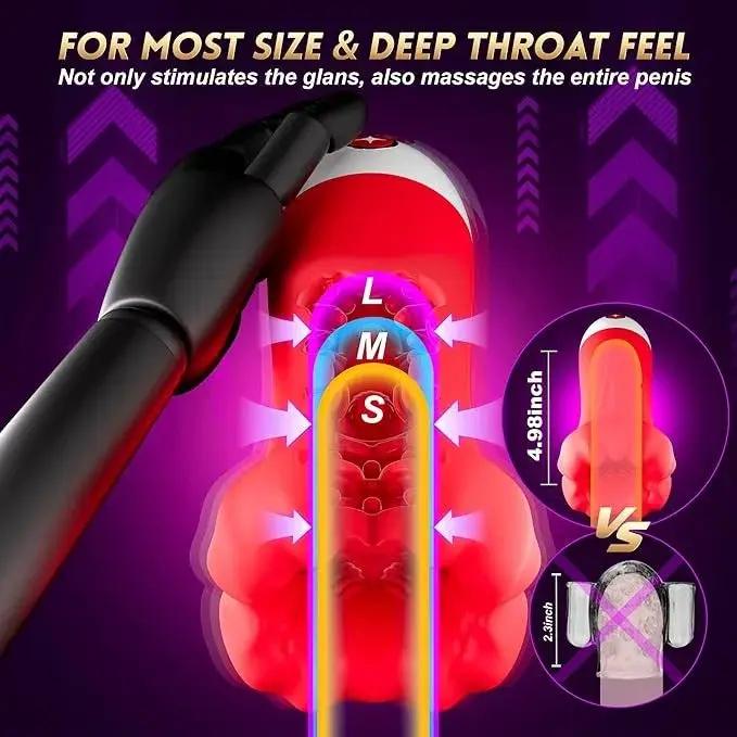 2026 Men's Fun Mouth Trainer, 4 in 1, 9 vibration modes, 360 pleasure